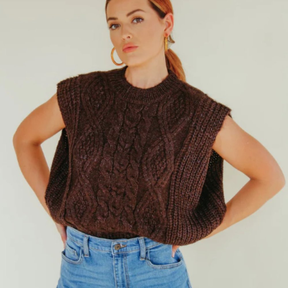Brown Knit Vest